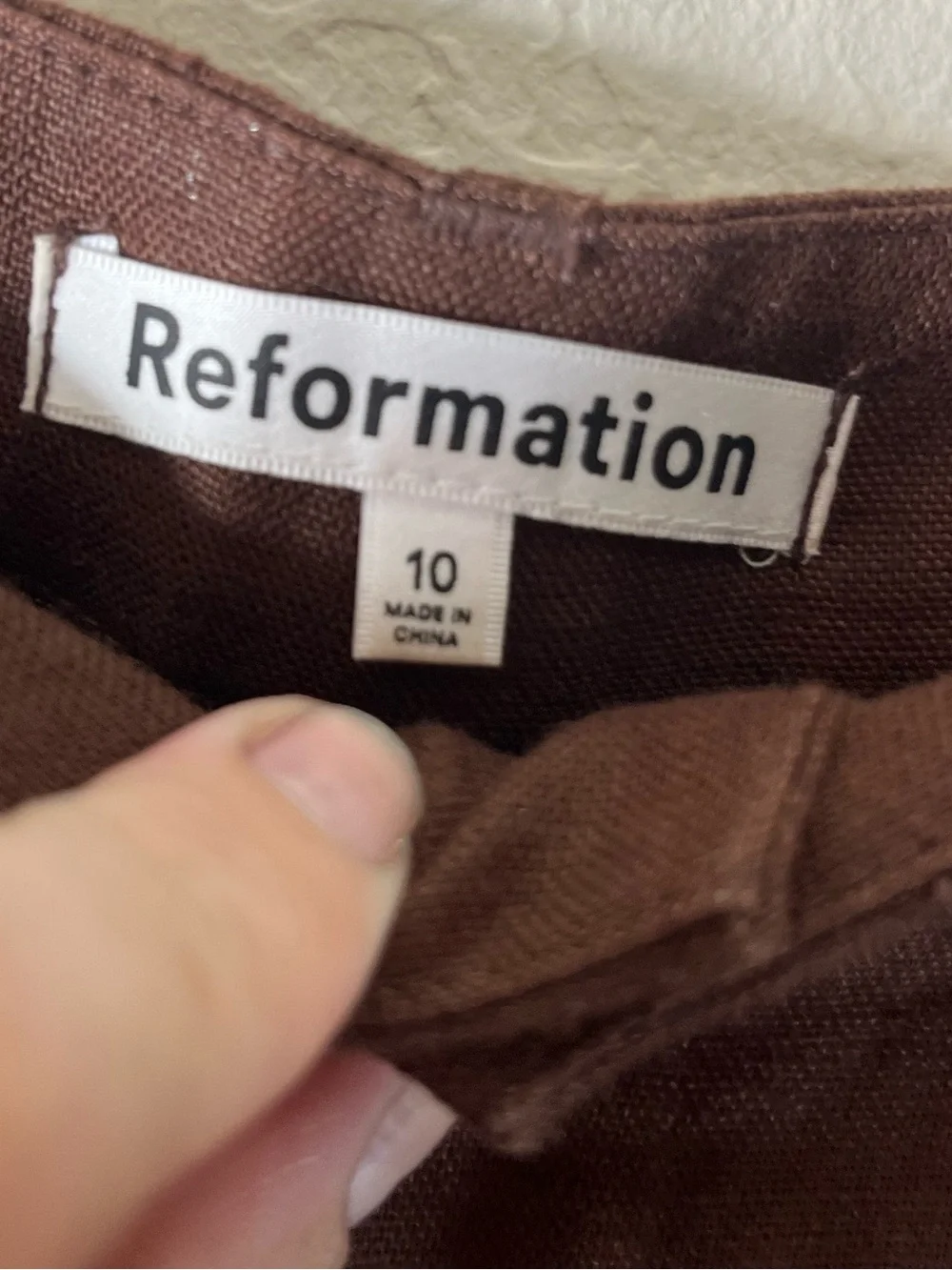 Reformation Vesta 100% Linen Pants in Brown